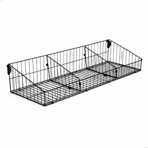 Cesto Para Gondola 30l 2 Divisórias 30l X 91 Cm Cor Preto