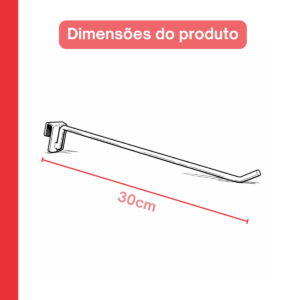 Gancho Para Régua Simples De 30cm Zincado Branco