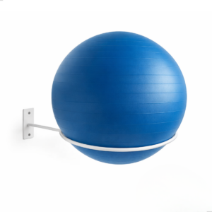 Suporte Bola Pilates Ou Suiça Pra Parede Ginastica Branco