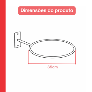 Suporte Bola Pilates Ou Suiça Pra Parede Ginastica Branco