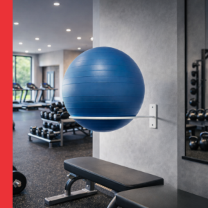 Suporte Bola Pilates Ou Suiça Pra Parede Ginastica Branco