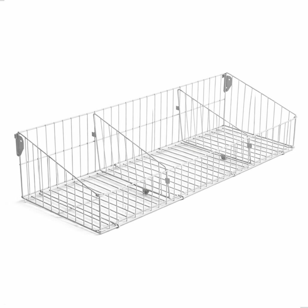 Cesto Para Gondola 30l 2 Divisórias 30l X 91 Cm Cor Branca