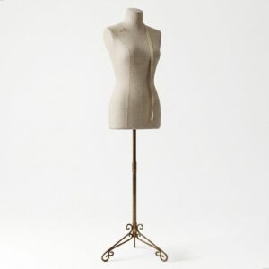 Pedestal Retro Dourado Manequim Busto Expositor Costureira