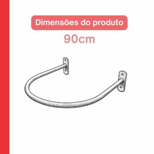 Provador Parede Arco 90cm Roupa Ferro Para Loja Cortina