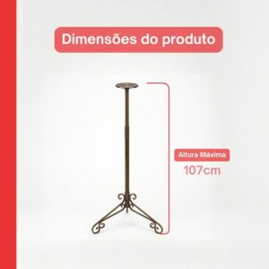 Pedestal Retro Dourado Manequim Busto Expositor Costureira