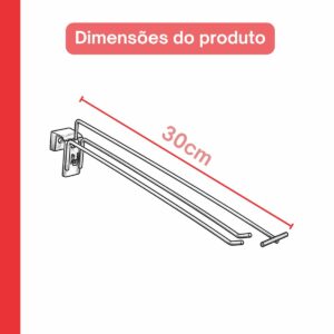 Gancho Porta Preço Expositor Gondola Barra Régua Preto 30cm