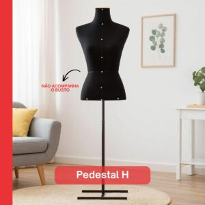 Pedestal H De Ferro Modelo Costura Regulável Busto Manequim