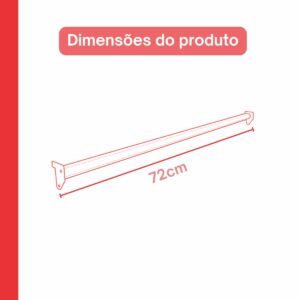 Regua Para Ganchos Porta Gancheira De Gondola 72cm Branca