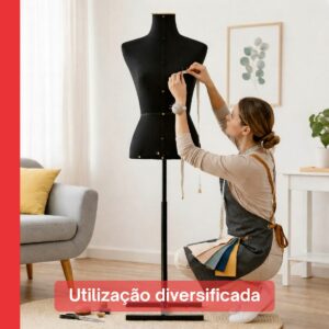 Pedestal H De Ferro Modelo Costura Regulável Busto Manequim