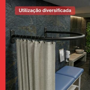 Provador Parede Arco 90cm Roupa Ferro Para Loja Cortina