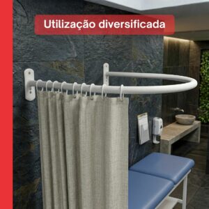 Provador De Parede Arco Roupa Ferro Para Loja Cortina 90cm