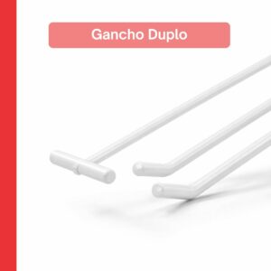 Gancho Duplo Expositor Barra Régua Gôndola Resistente 30cm