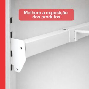 Régua Ganchos Expositor Ponta Barra De Gondola 91cm Branca