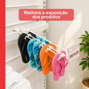 Gancho Duplo Expositor Barra Régua Gôndola Resistente 30cm