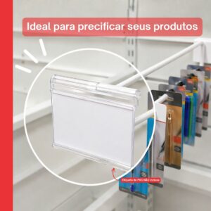 Gancho Expositor Porta Preço Barra Régua Gancheira 30cm