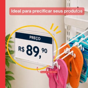 Gancho Duplo Expositor Barra Régua Gôndola Resistente 30cm