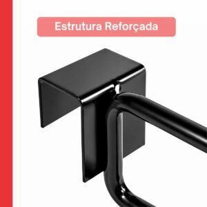 Gancho Porta Preço Expositor Barra Régua Gondola Preto 30cm