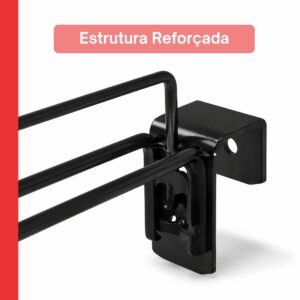 Gancho Porta Preço Expositor Gondola Barra Régua Preto 30cm